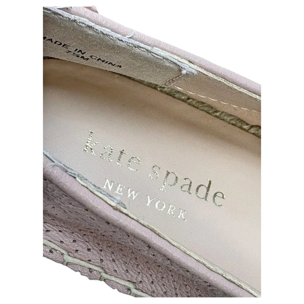 kate Spade‎ NY Gianna Pink Perforated Leather Espadrille NWOB